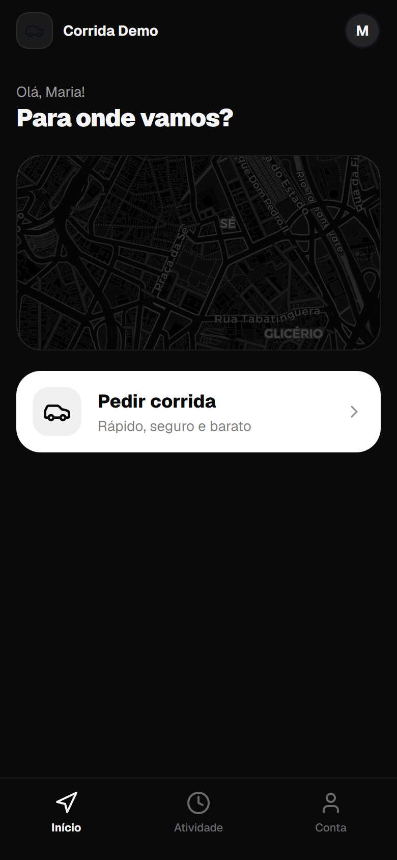 Home do passageiro